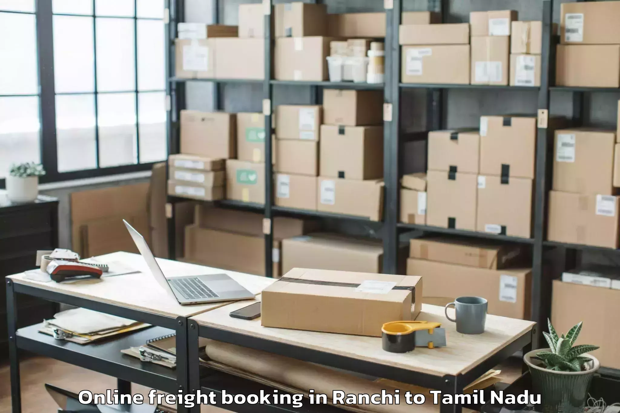 Easy Ranchi to Salem Airport Sxv Online Freight Booking Booking